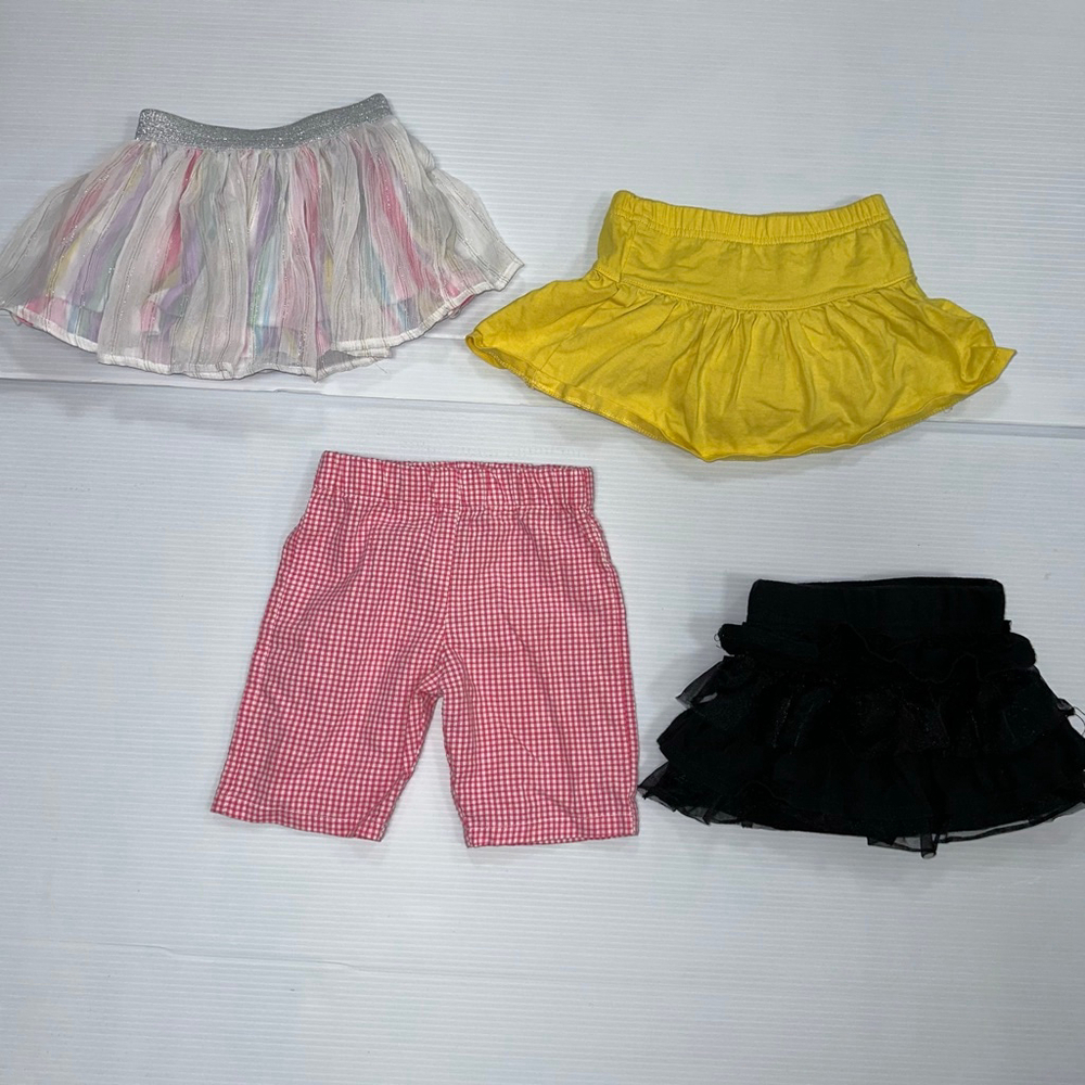 Lot of 4 Baby Girl 18 Months 3 Skirts & 1 Short Bundle Multicolor